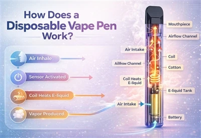 Làm thế nào để một cây bút vape dùng một lần hoạt động?